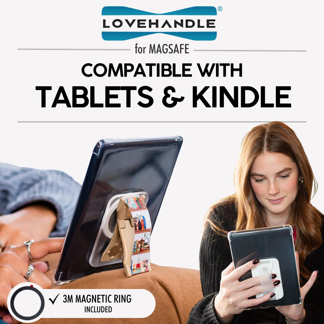 LoveHandle PRO for MagSafe Compatible Magnetic Phone Grip - Phone Strap - Mount, Handle and Kickstand for Smartphone and Tablet - Rojo Loco - Eligible for All MagSafe Devices - Image 6