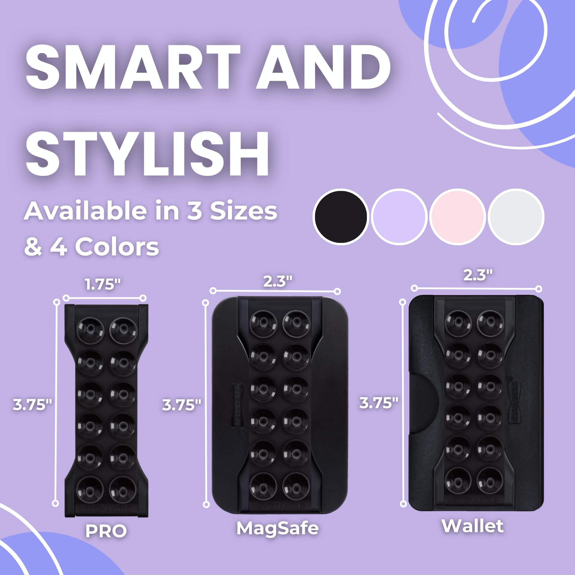 LOVEHANDLE PRO Premium Phone Grip - Suction Strap - Strong Grip Holder - Hands Free - Magnetic Phone Mount and Kickstand for Smartphone and Tablet – Lavender Suction - Image 7