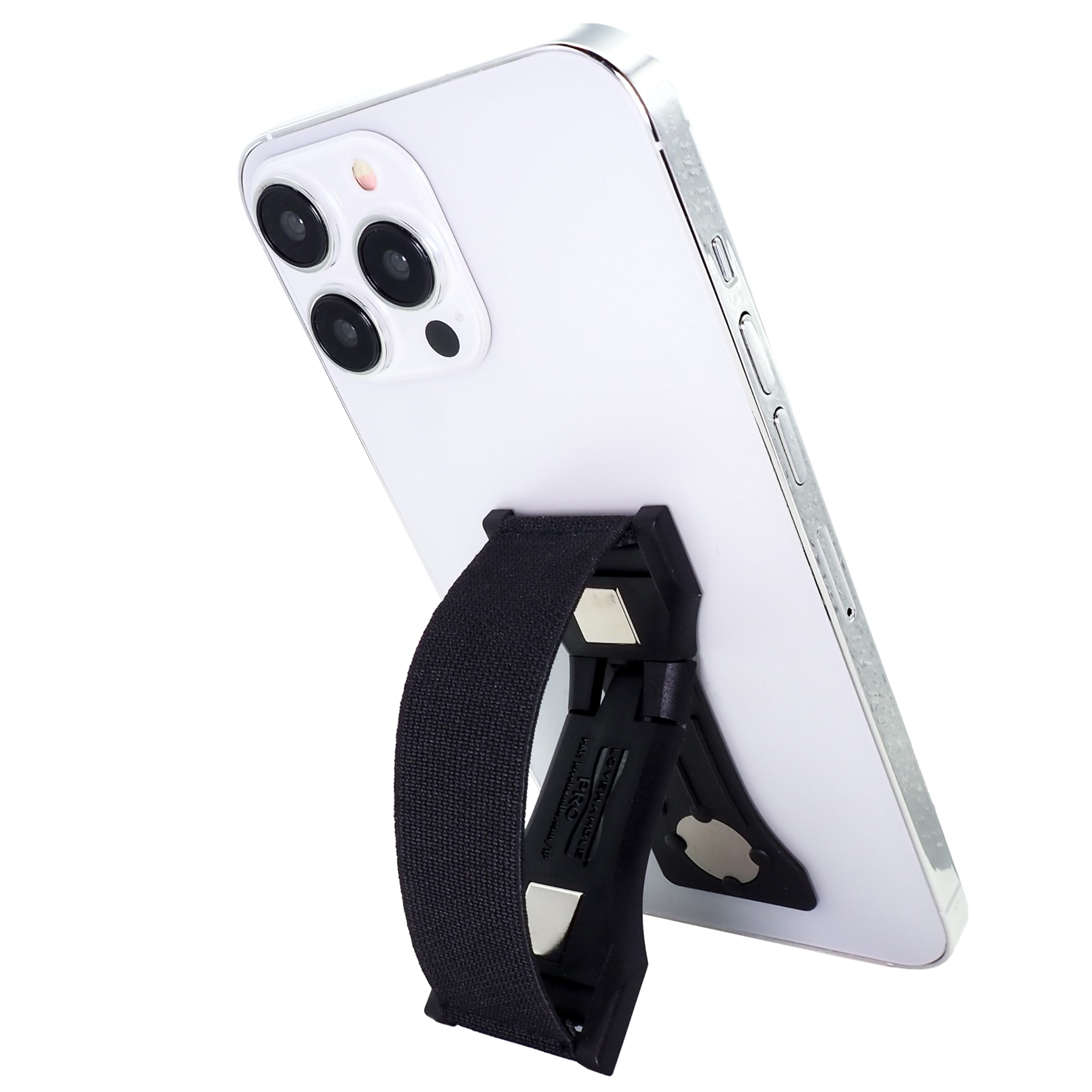LOVEHANDLE PRO Premium Phone Grip - Elastic Phone Strap - Magnetic Phone Mount and Kickstand for Smartphone and Tablet - Black - Image 3