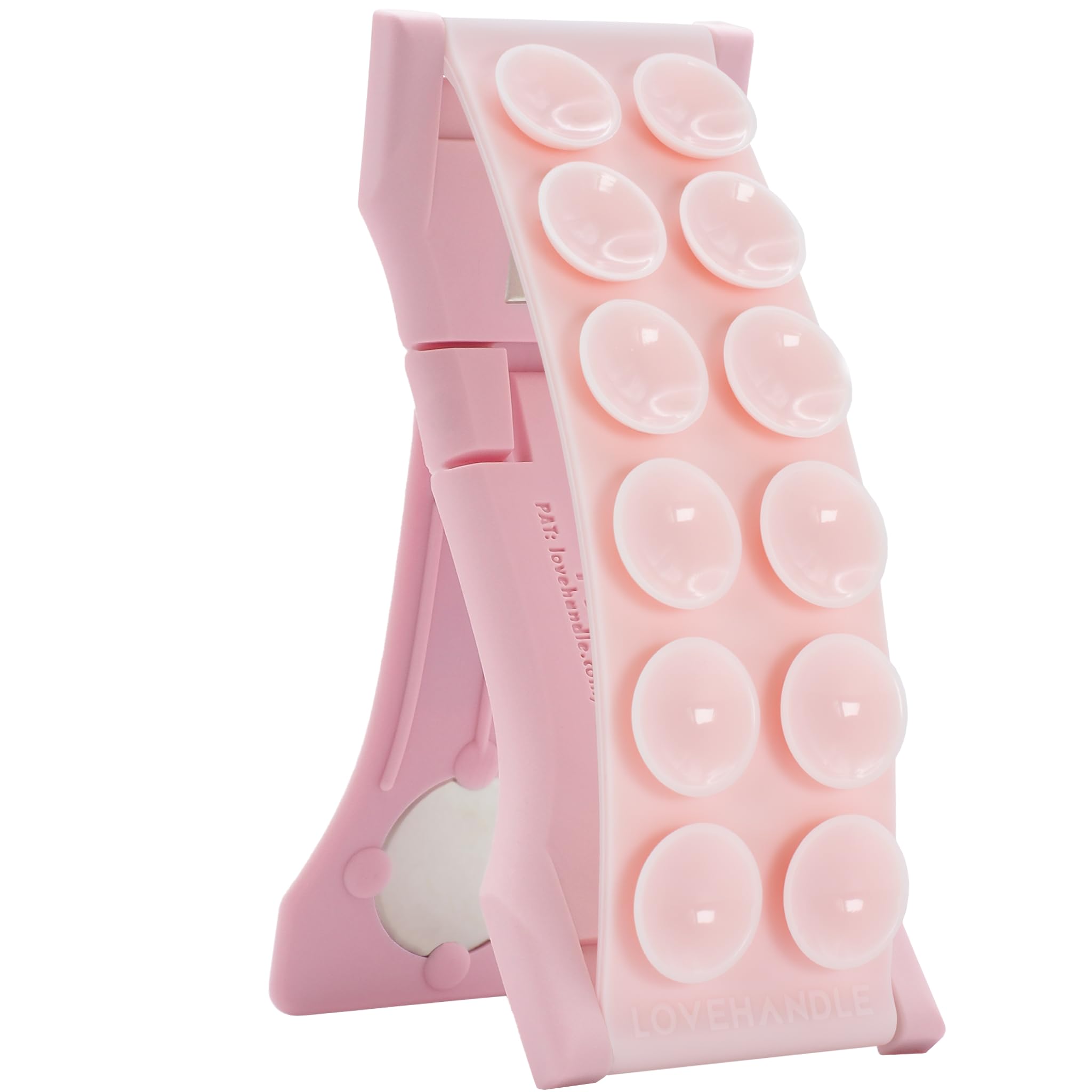 LOVEHANDLE PRO Premium Phone Grip - Suction Strap - Strong Grip Holder - Hands Free - Magnetic Phone Mount and Kickstand for Smartphone and Tablet – Light Pink Suction - Image 3