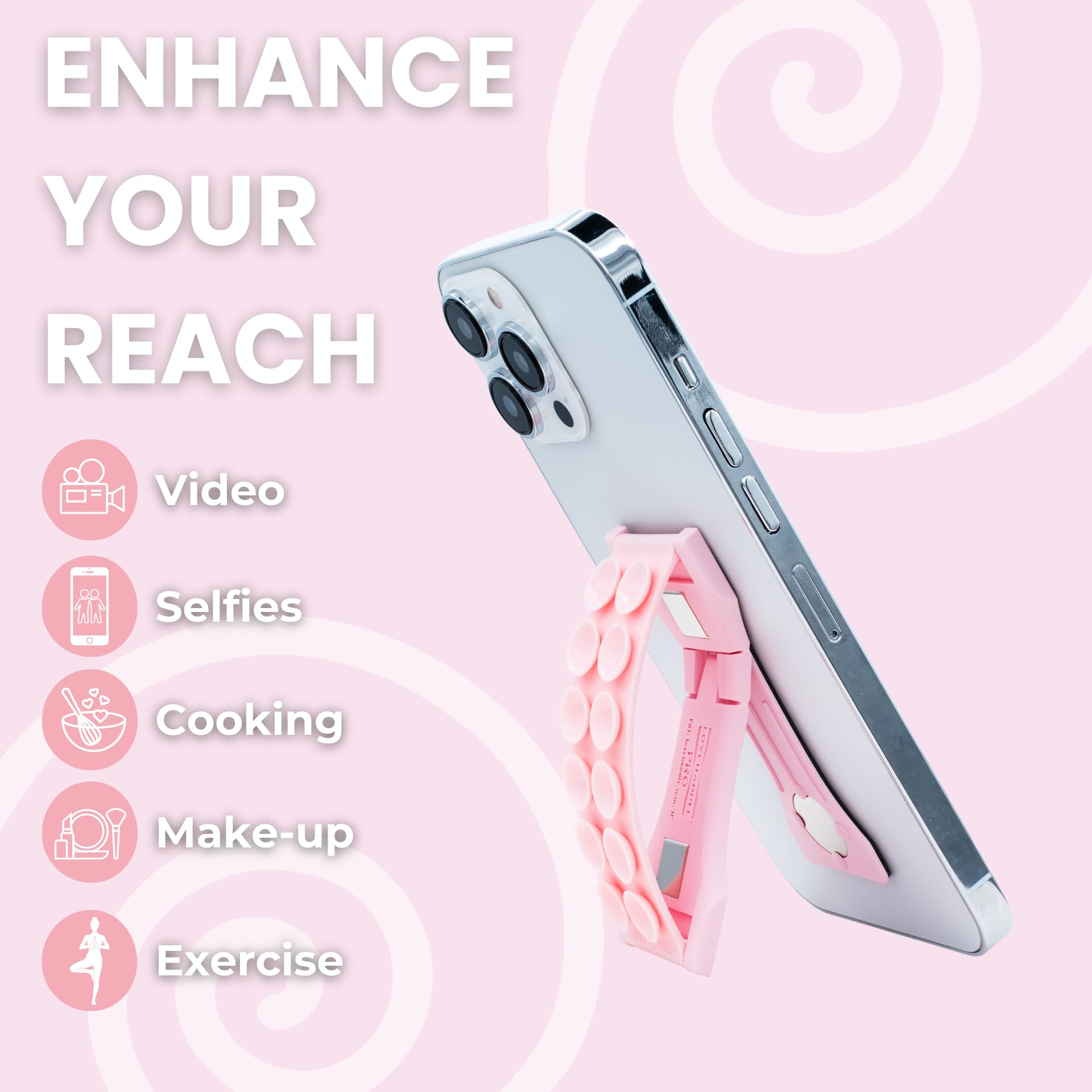 LOVEHANDLE PRO Premium Phone Grip - Suction Strap - Strong Grip Holder - Hands Free - Magnetic Phone Mount and Kickstand for Smartphone and Tablet – Lavender Suction - Image 6