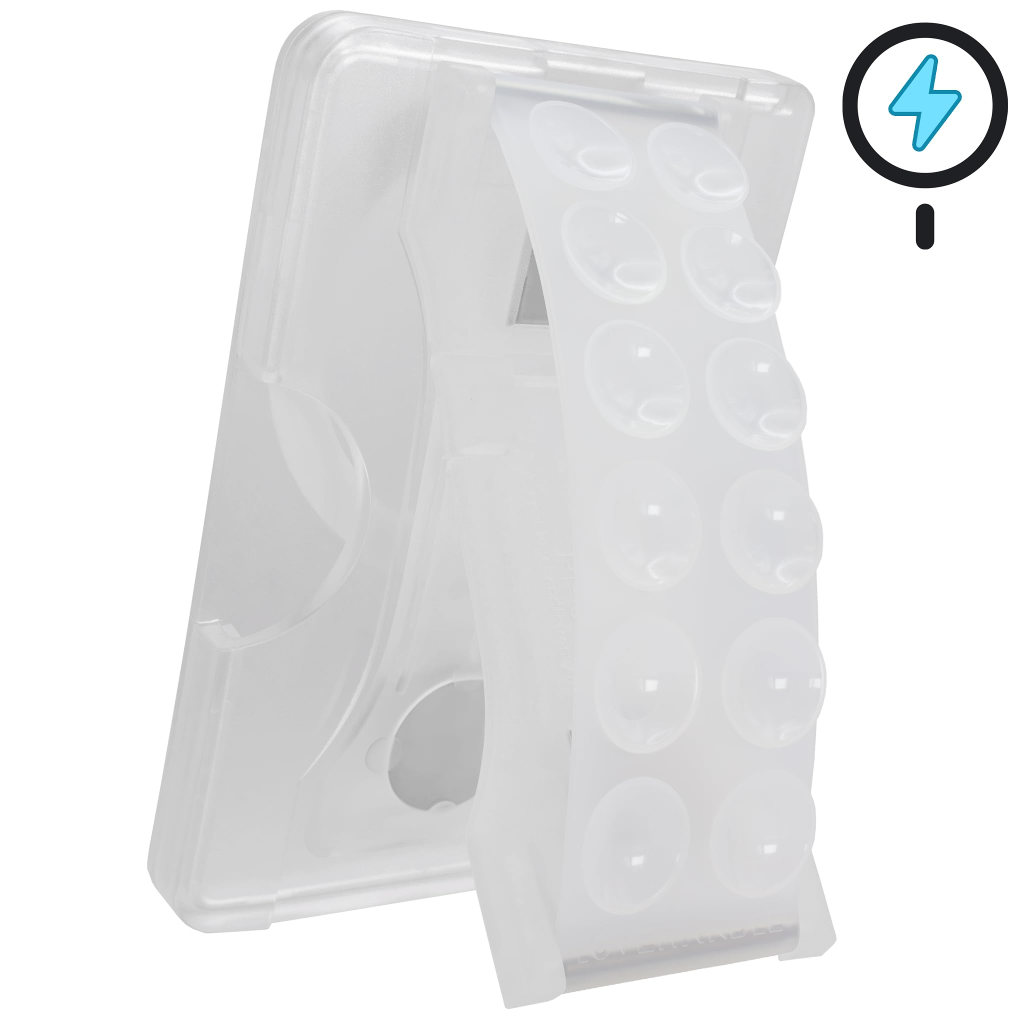 LOVEHANDLE Suction Phone Wallet with Kickstand and Adapter Ring for MagSafe - Magnetic Card Holder -Wireless Charging Compatible - Strong Suction Grip & Hands-Free Wallet - Clear Suction - Image 3