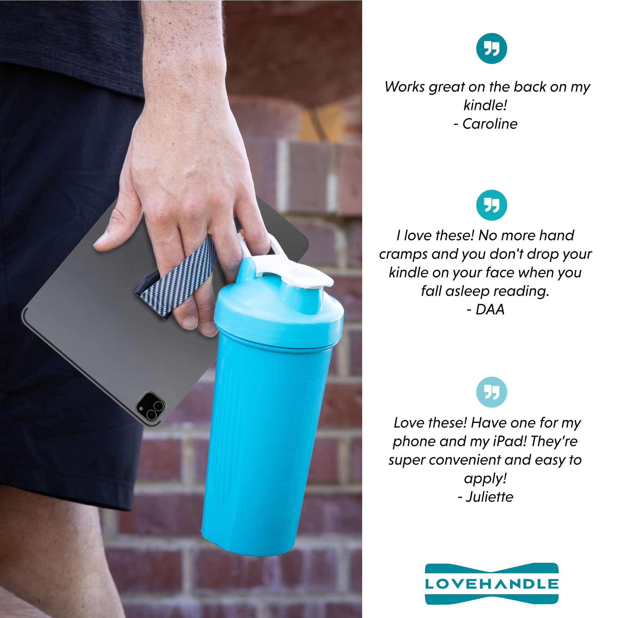 LOVEHANDLE Duo Elastic Strap for Smartphone and Tablet - Boho Design Black Base Grip + XL Grip - Image 6