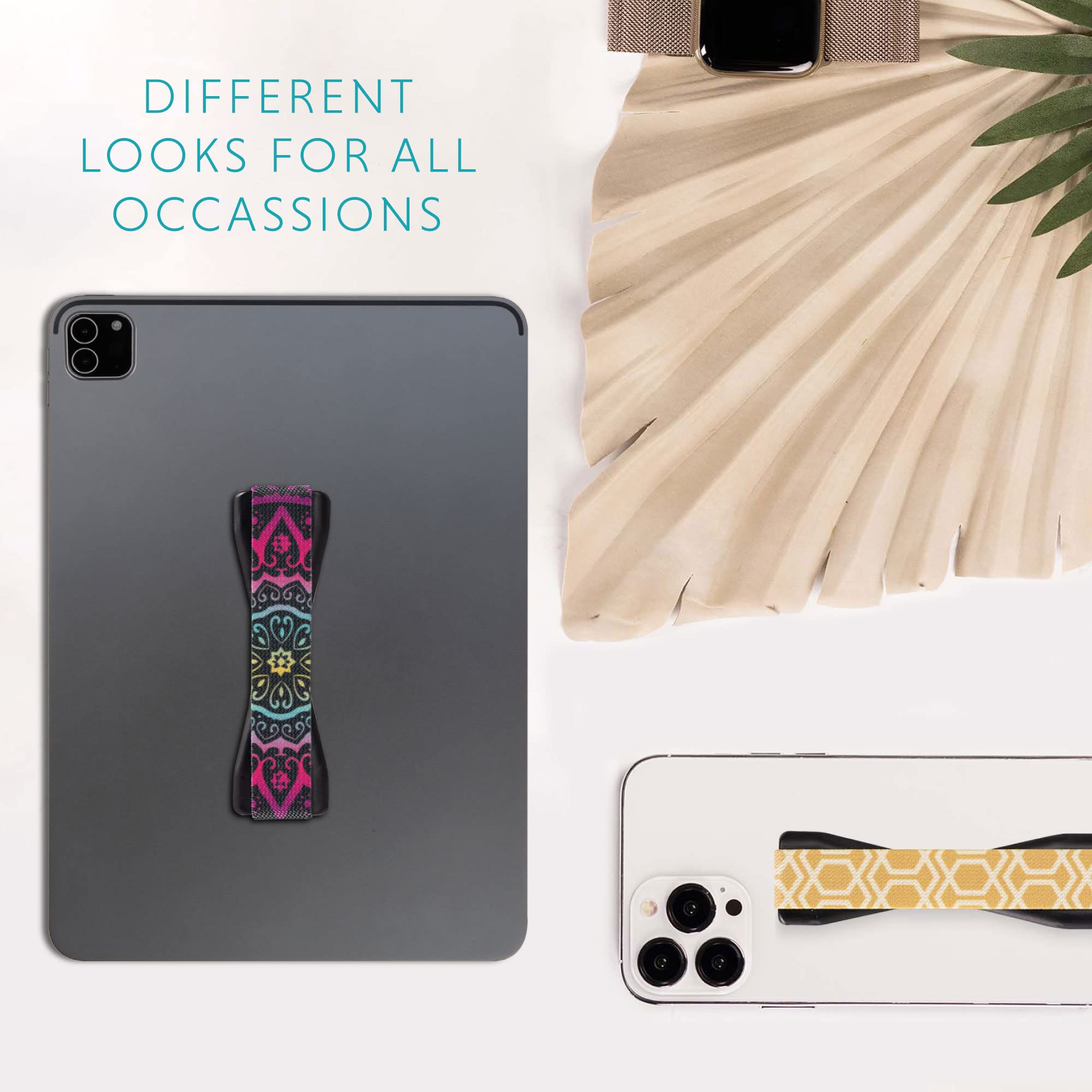 LOVEHANDLE Tablet/XL Grip for Most Tablets and Large Smartphones, Neon Rainbow - Image 5