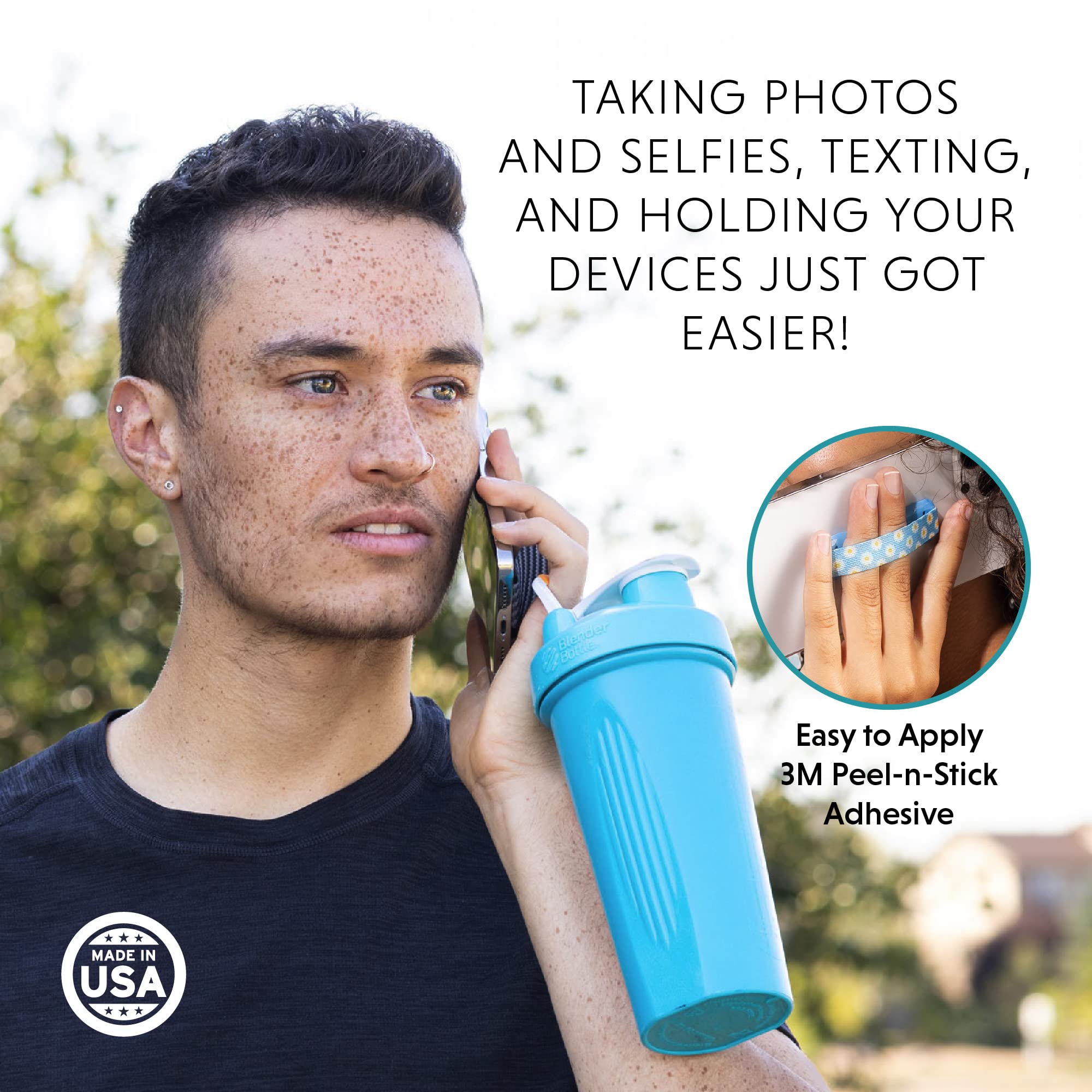 LOVEHANDLE Universal Phone Grip for Smartphones & Mini Tablets - Phone Holder for Hand - Wireless Charging Compatible - Made in The USA - Solid Black - Image 4