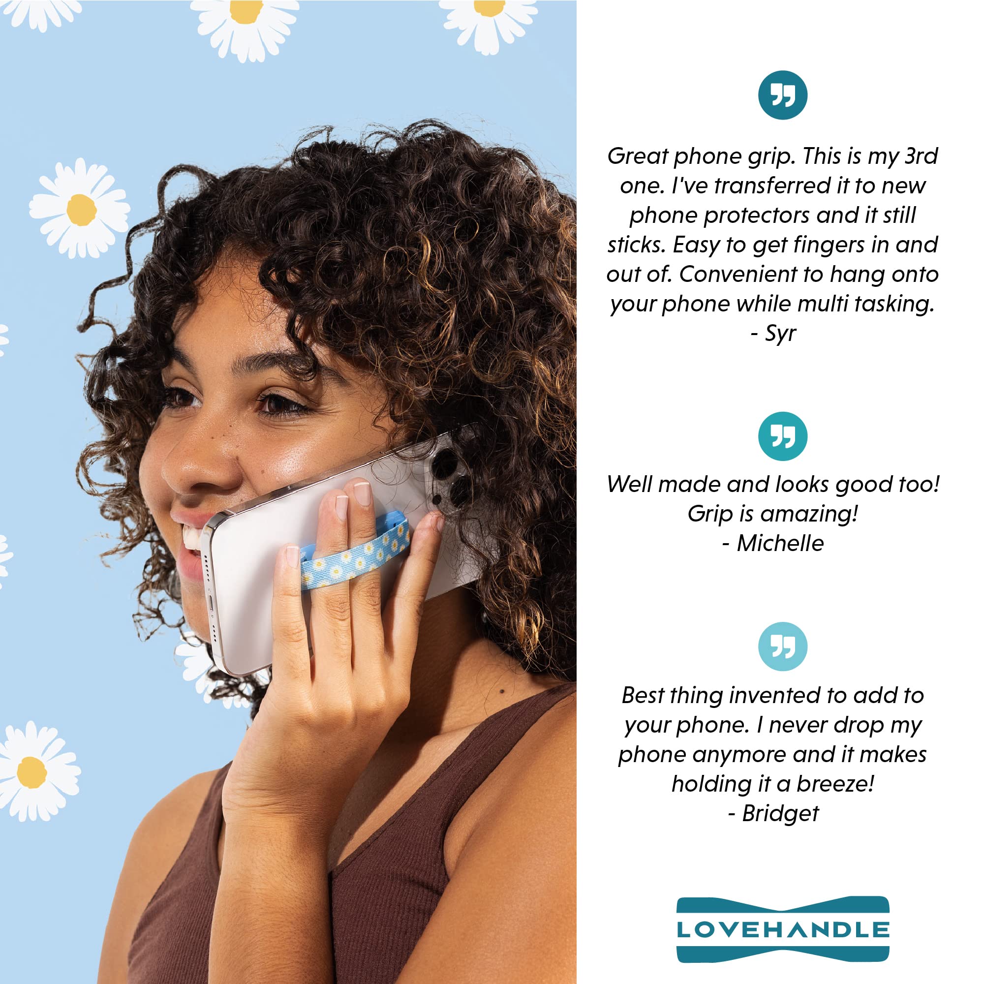 LOVEHANDLE Universal Phone Grip for Smartphones & Mini Tablets - Phone Holder for Hand - Wireless Charging Compatible - Made in The USA - Solid Black - Image 6