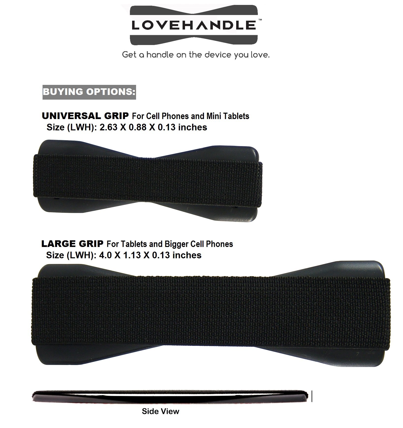 LOVEHANDLE Duo Elastic Strap for Smartphone and Tablet - Boho Design Black Base Grip + XL Grip - Image 8