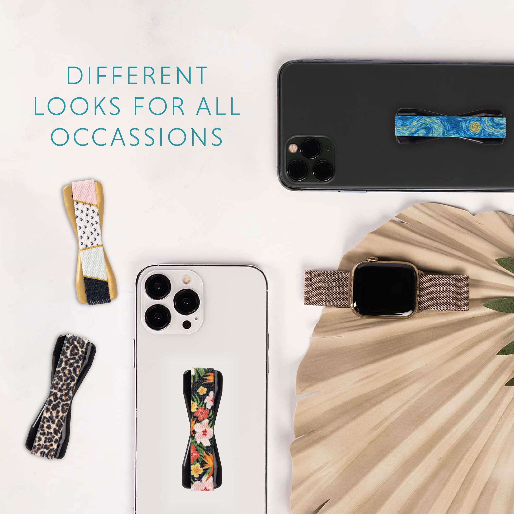 LOVEHANDLE Universal Phone Grip for Smartphones & Mini Tablets - Phone Holder for Hand - Wireless Charging Compatible - Made in The USA - Floral Garden - Image 5