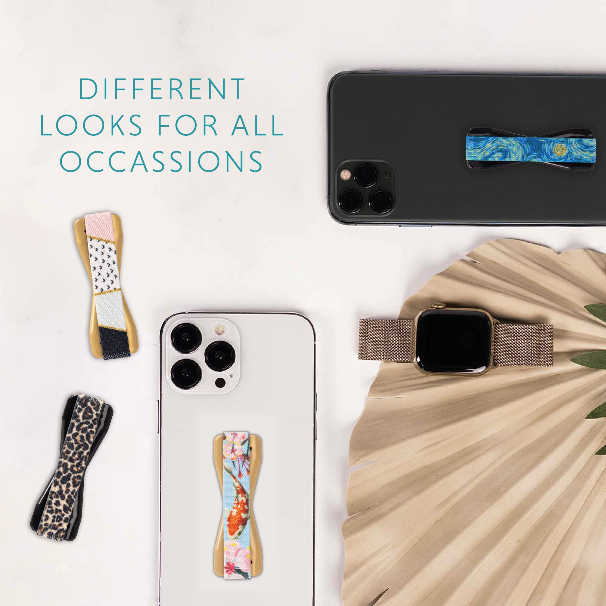 LOVEHANDLE Universal Phone Grip for Smartphones & Mini Tablets - Phone Holder for Hand - Wireless Charging Compatible - Made in The USA - KOI - Image 5